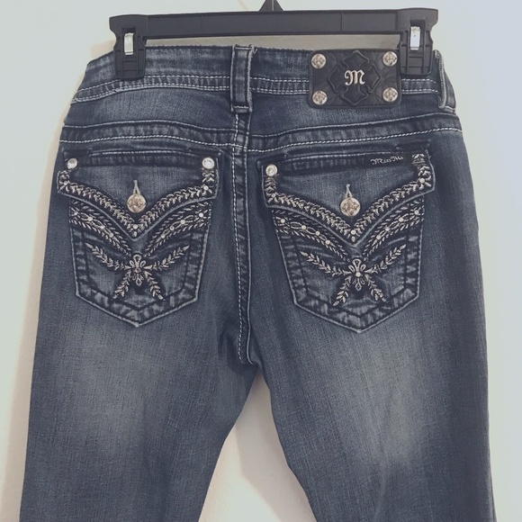 Miss Me Boot Cut Jeans. Embellished Bling! Size 28...Long - Picture 1 of 8